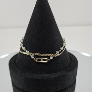 Elegant Gold 2 Strand Chain Bracelet